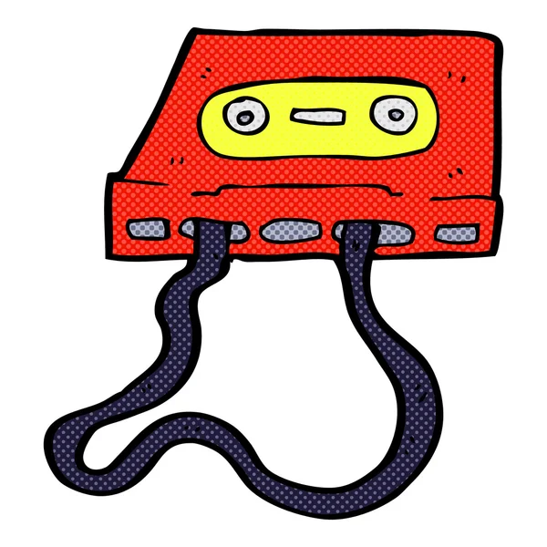 Comic cartoon cassette tape — Stock Vector