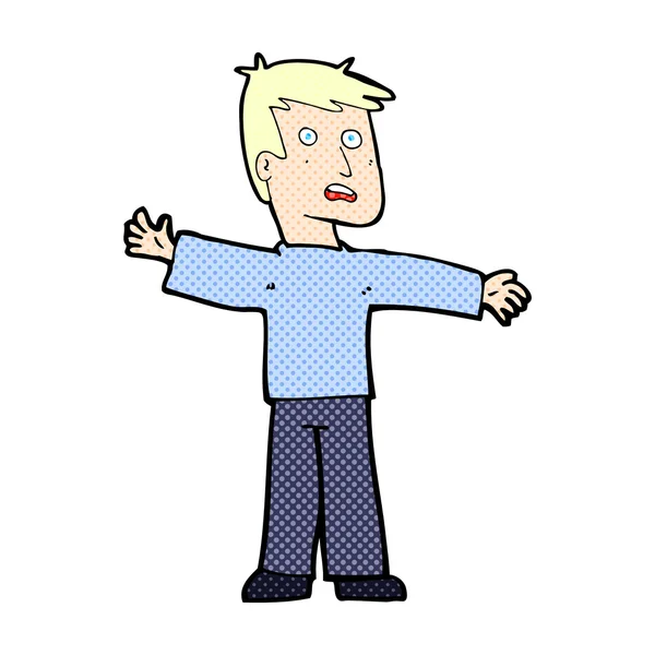 Strip cartoon verrast man — Stockvector