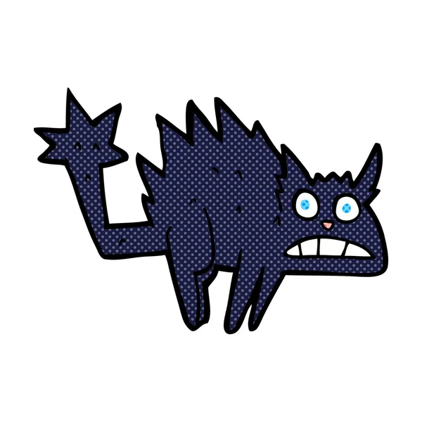 Comic cartoon frightened black cat — Stock Vector