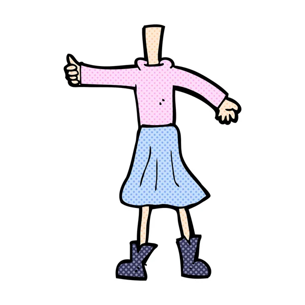 Ciało kobiece kobieta komiks kreskówka (dodać zdjęcia lub wymieszać i mecz komiks samochodu — Wektor stockowy