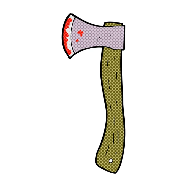 Banda desenhada maldita machado —  Vetores de Stock