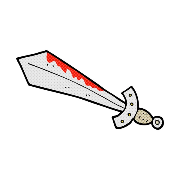 Comic-Cartoon blutiges Schwert — Stockvektor