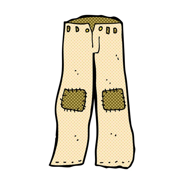 Γελοιογραφία κωμικό patched παλιό παντελόνι — Διανυσματικό Αρχείο