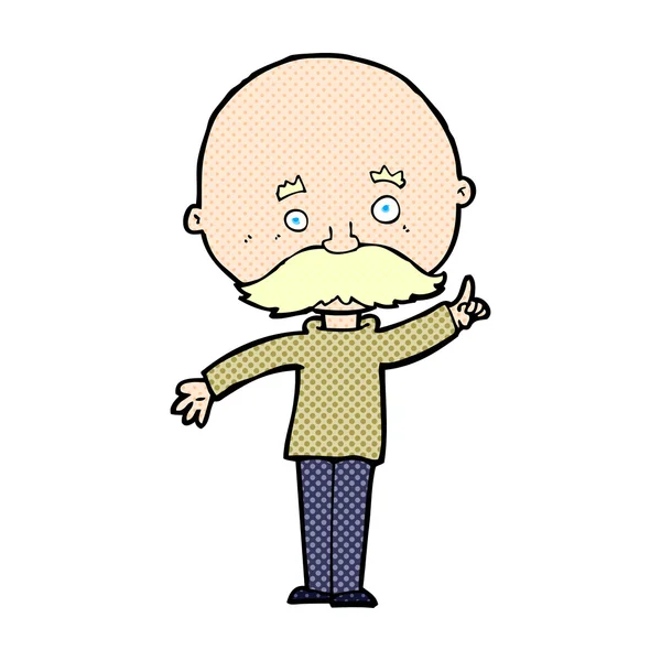 漫画卡通秃头的男人的想法 — 图库矢量图片