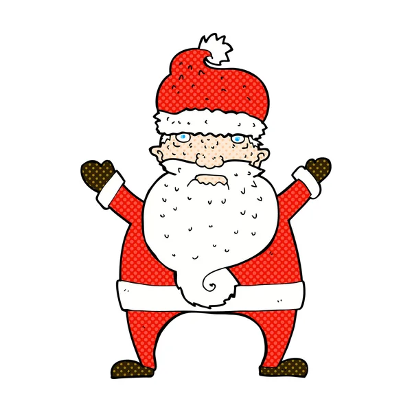 Comic cartoon ugly santa claus — Stock Vector