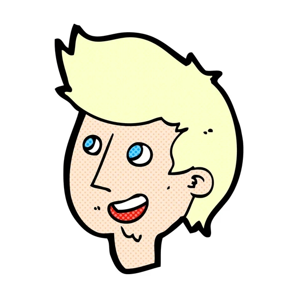 Komiksově kreslenou happy boy tvář — Stockový vektor