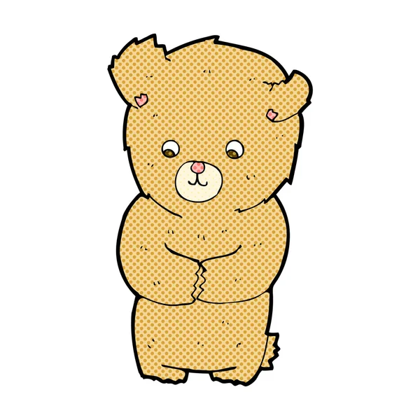 Cute comic cartoon teddy bear — Stock Vector