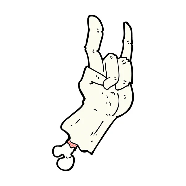 Komiks kreskówka zombie ręka co skały symbol — Wektor stockowy