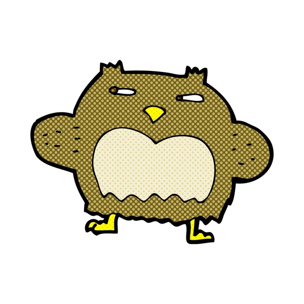 Comic cartoon suspicious owl — Stock Vector