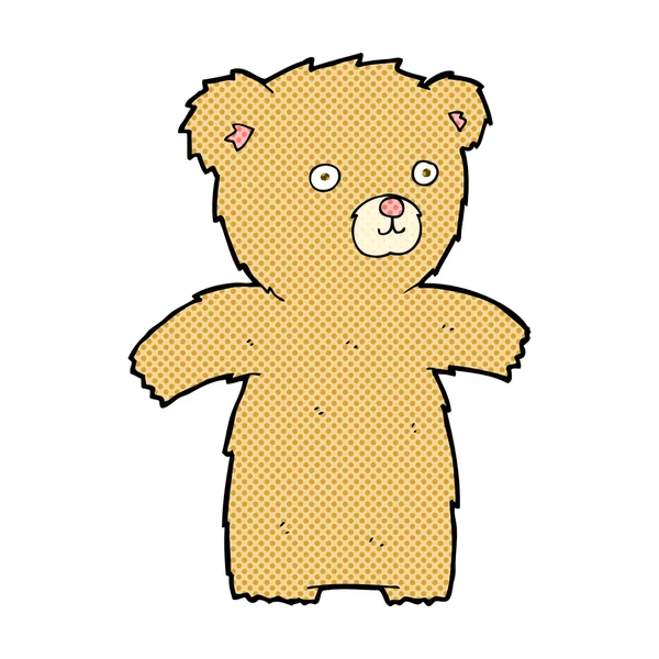 Cute comic cartoon teddy bear — Stock Vector