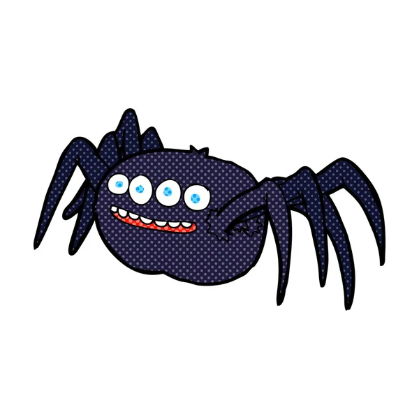 Comic cartoon spooky spider — Stock Vector