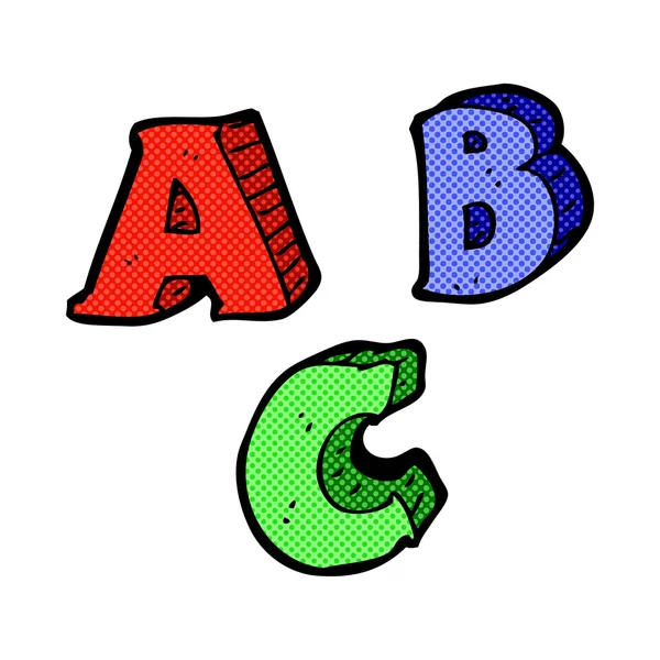 Strip cartoon Abc brieven — Stockvector