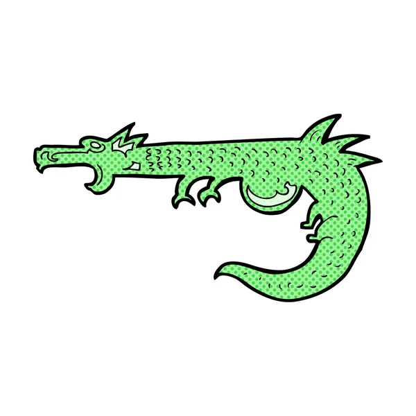 Komiska cartoon medeltida dragon — Stock vektor