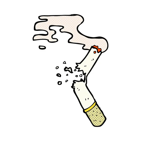 Komiska cartoon trasiga cigarett — Stock vektor