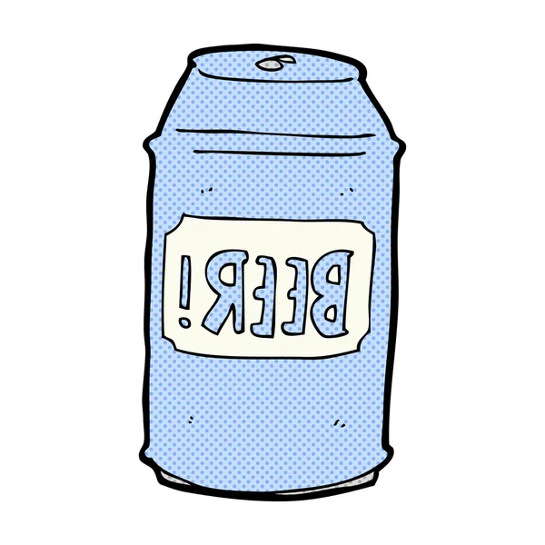 Strip cartoon bier kan — Stockvector