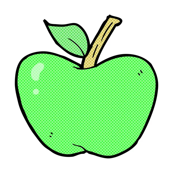 Manzana de dibujos animados cómicos — Vector de stock