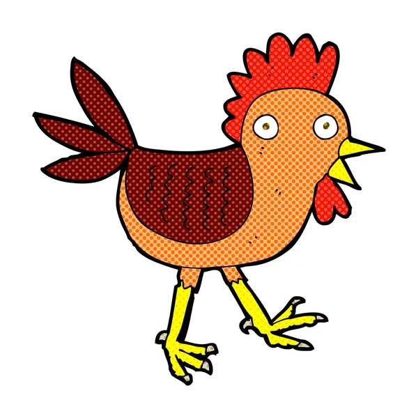 滑稽的漫画卡通鸡 — 图库矢量图片