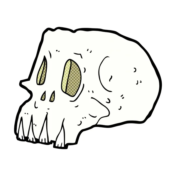 Historieta de dibujos animados espeluznante cráneo — Vector de stock