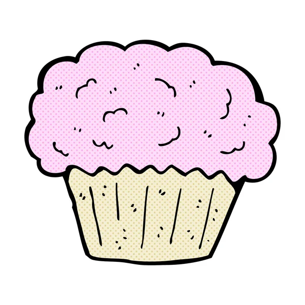 Cupcake cómico de dibujos animados — Archivo Imágenes Vectoriales