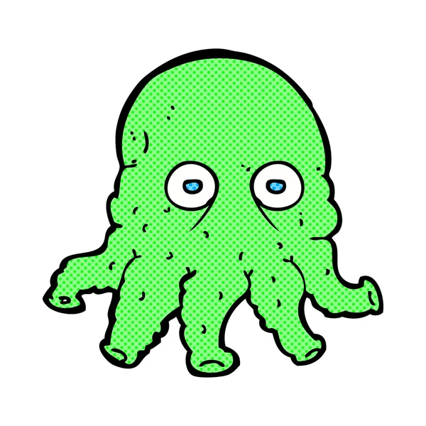 Comic cartoon alien squid face — Stock Vector