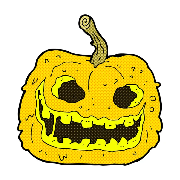 Comic cartoon spooky pumpkin — стоковый вектор
