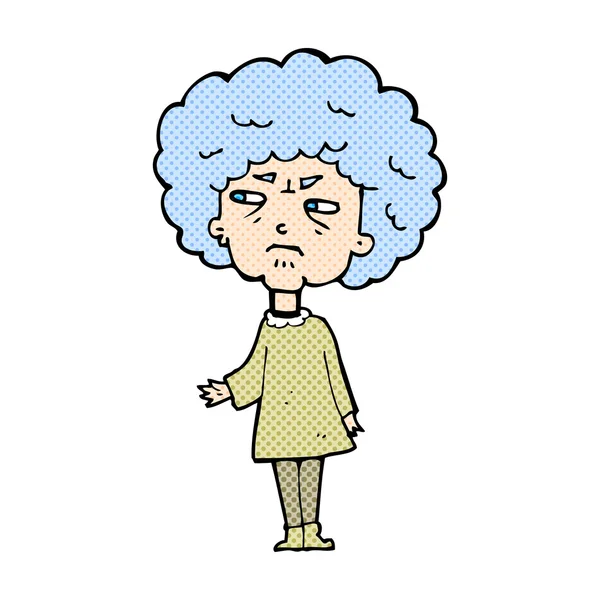 Comic cartoon old lady — Stock Vector