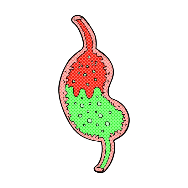 Комический карикатурный пузырь желудка — стоковый вектор