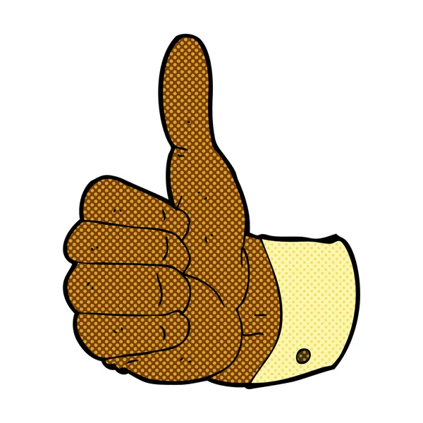 Comic cartoon thumbs up symbol — Stock Vector