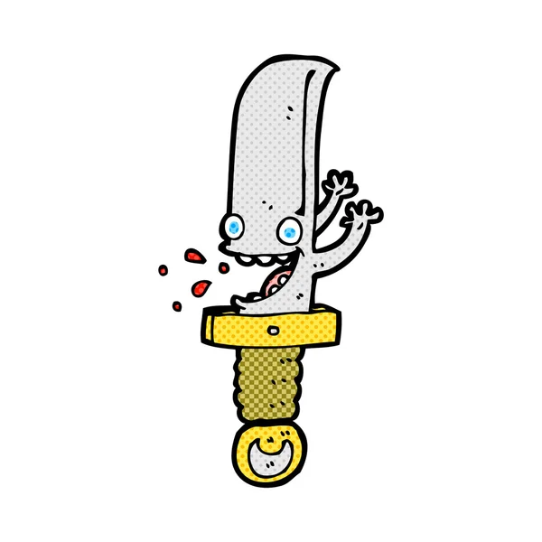 Crazy kniv tecknad seriefigur — Stock vektor