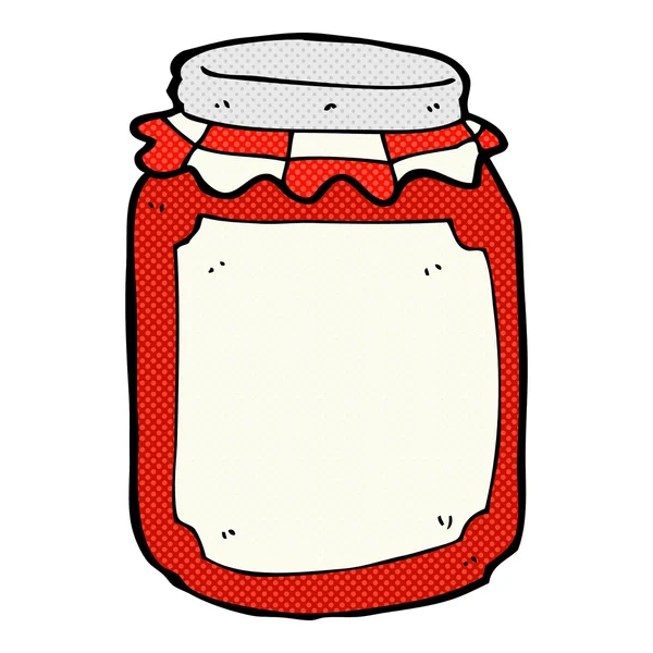 Comic cartoon jar of preserve — Stock Vector