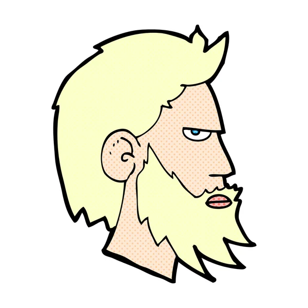 Comic cartoon man with beard — Stock Vector