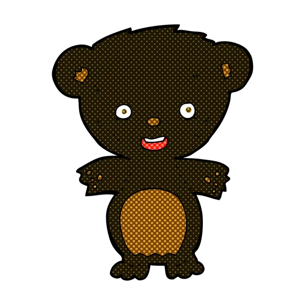 Comic cartoon black bear — Stock Vector