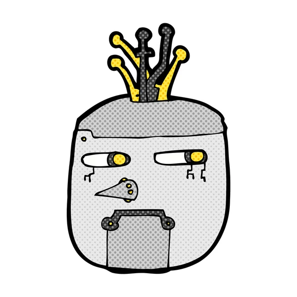 Komiks kreskówka głowę robota — Wektor stockowy