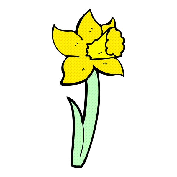 Comic cartoon daffodil — Stock Vector