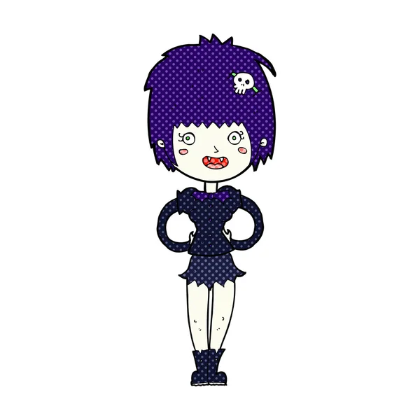 Desenho animado menina vampiro feliz — Vetor de Stock