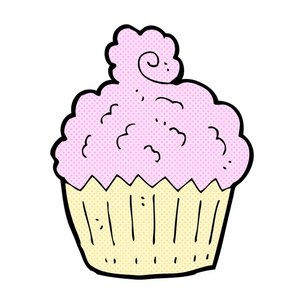 Komik karikatür cupcake — Stok Vektör