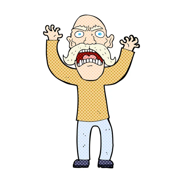 コミック漫画怒っている老人 — ストックベクタ