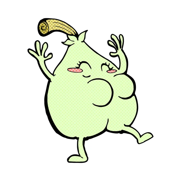 A nice pear comic cartoon — Stock Vector