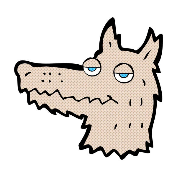 Comic cartoon wolf head — Stock Vector