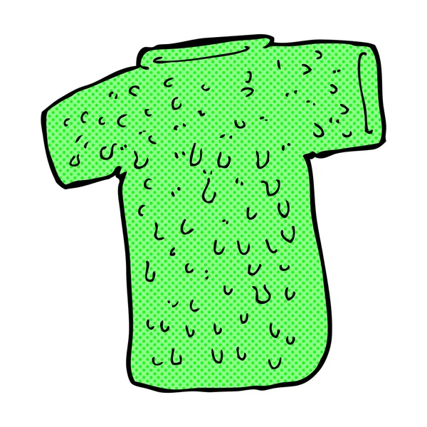 Komiksově kreslenou vlněný tričko — Stockový vektor