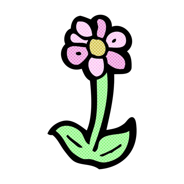 Cómic símbolo de la flor de dibujos animados — Vector de stock