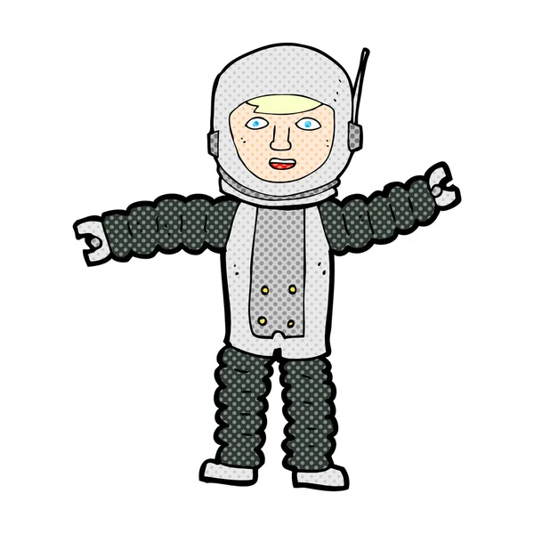 Komiska cartoon astronaut — Stock vektor
