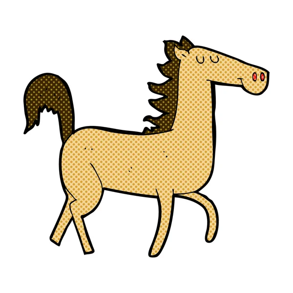 Historieta caballo de dibujos animados — Vector de stock