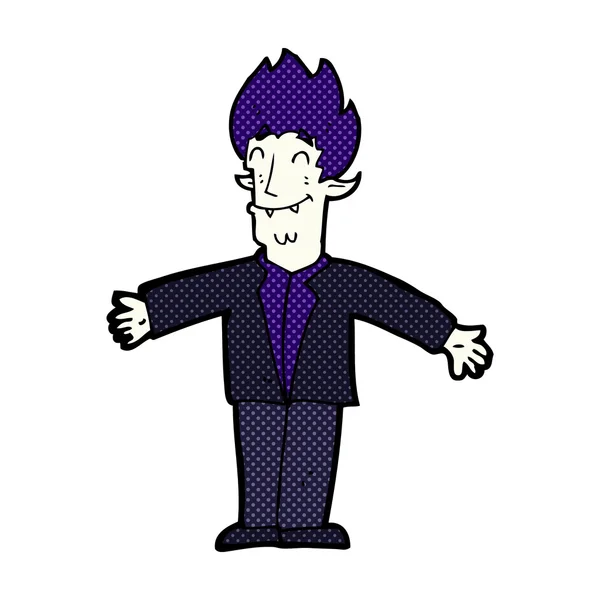 BD desenho animado vampiro feliz — Vetor de Stock