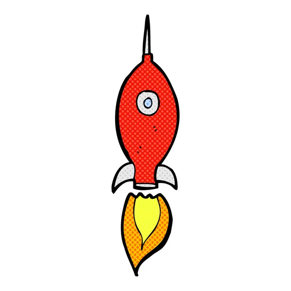 Comic cartoon space rocket — Stock Vector