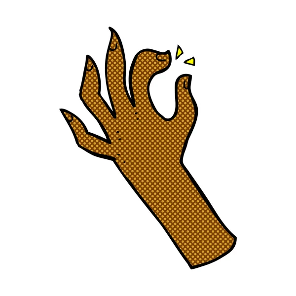 Cómic de dibujos animados símbolo de la mano — Vector de stock