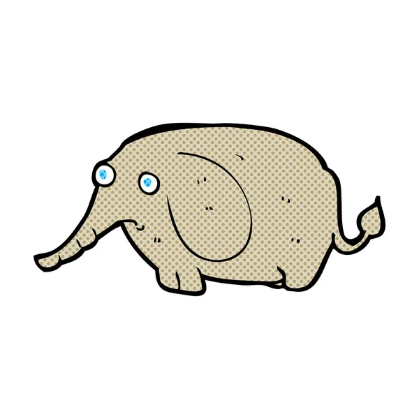 Comic cartoon sad little elephant — стоковый вектор