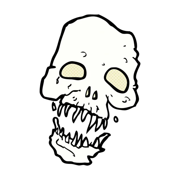 Comic cartoon scary skull — Stock Vector