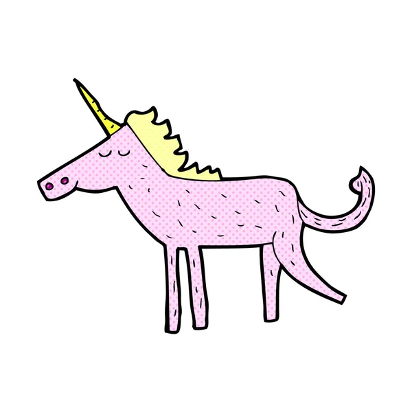Unicornio cómico de dibujos animados — Vector de stock