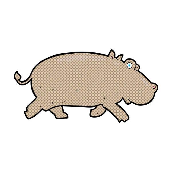 Bande dessinée hippopotame — Image vectorielle